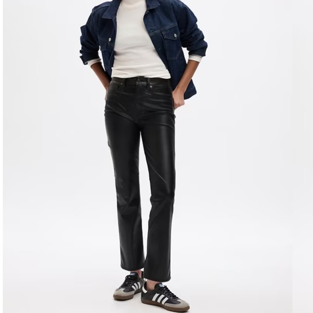 NWOT GAP High Rise Vegan Leather Vintage Slim Pants